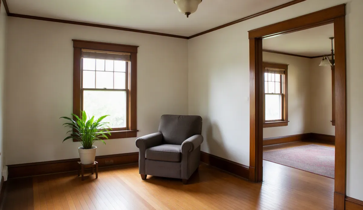Clean, calm room after a discreet hoarding cleanout